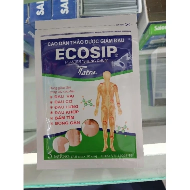 Cao dán thảo dược Ecosip 5 miếng - Giảm đau xương khớp nhanh, giá chỉ 22.000đ
