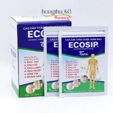 Cao dán thảo dược ECOSIP giảm đau nhanh – 20 gói x 5 miếng, chỉ 390.000₫ 2
