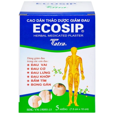 Cao dán thảo dược Ecosip Plaster Sheng Chun Tatra giảm đau vai, cơ, lưng, khớp, bầm tím, bong gân - Giá 27.000đ 2