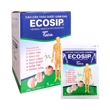 Cao dán thảo dược Ecosip Plaster Sheng Chun Tatra giảm đau vai, cơ, lưng, khớp, bầm tím, bong gân - Giá 27.000đ 6