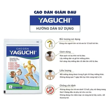 Cao dán thảo dược Yaguchi 1 gói 5 miếng - Giảm đau vai, lưng, khớp, cơ, giá chỉ 18.000 đồng 3 Cao dán thảo dược Yaguchi 1 gói 5 miếng - Giảm đau vai, lưng, khớp, cơ, giá chỉ 18.000 đồng 3
