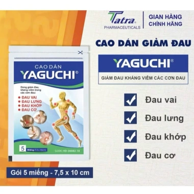 Cao dán thảo dược Yaguchi 1 gói 5 miếng - Giảm đau vai, lưng, khớp, cơ, giá chỉ 18.000 đồng