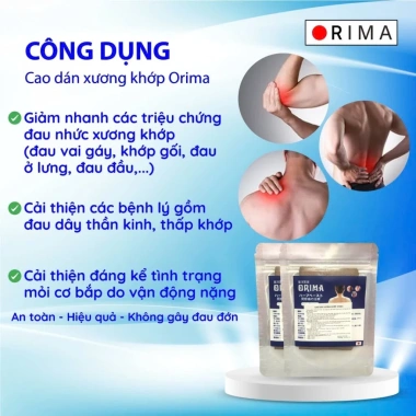 Cao dán xương khớp Orima giảm đau mỏi - Miếng dán thảo dược chính hãng 30k