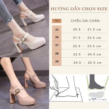 Cao gót 9P CG9P-060 - Giày đi tiệc mũi vuông thời trang, mẫu chuẩn form, chỉ 224.420 VND