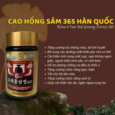 Cao Hồng Sâm 365 Hàn Quốc 240g DHC Korea Ginseng - Giá 860k, tăng sức khỏe, năng lượng