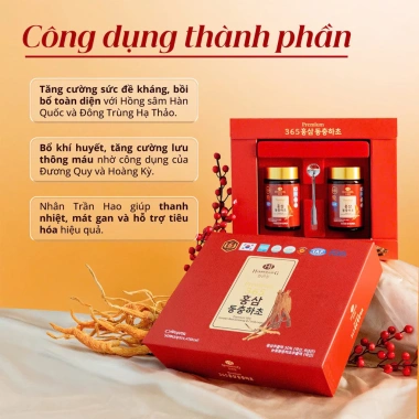 Cao Hồng Sâm Đông Trùng Hạ Thảo 365 Gold 6 Năm Tuổi Hàn Quốc - Giá 520k, Tăng Sức Đề Kháng