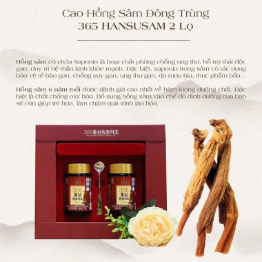 Cao Hồng Sâm Đông Trùng Hạ Thảo 365 Gold 6 Năm Tuổi Hàn Quốc - Giá 520k, Tăng Sức Đề Kháng