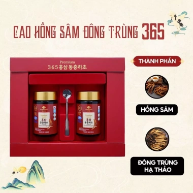 Cao Hồng Sâm Đông Trùng Hạ Thảo 365 Hàn Quốc - Giảm giá 520k 2 hoặc 4 lọ tăng sức đề kháng