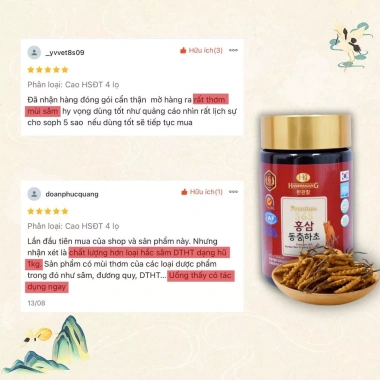 Cao Hồng Sâm Đông Trùng Hạ Thảo 365 Hàn Quốc - Giảm giá 520k 2 hoặc 4 lọ tăng sức đề kháng