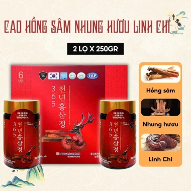 Cao Hồng Sâm Đông Trùng Hạ Thảo 365 Hàn Quốc - Giảm giá 520k 2 hoặc 4 lọ tăng sức đề kháng