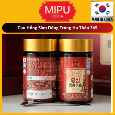 Cao Hồng Sâm Đông Trùng Hạ Thảo 365 Hàn Quốc - Hộp 4 lọ 240g, giảm giá 560k