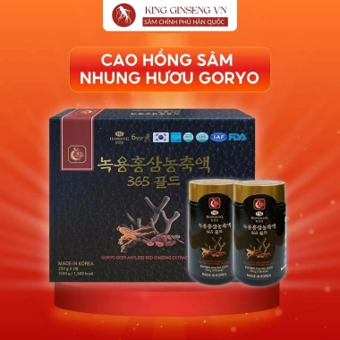 Cao Hồng Sâm Nhung Hươu Goryo 365 Hàn Quốc 6 Năm Tuổi Hộp 2 Lọ Giá 620.000 VND