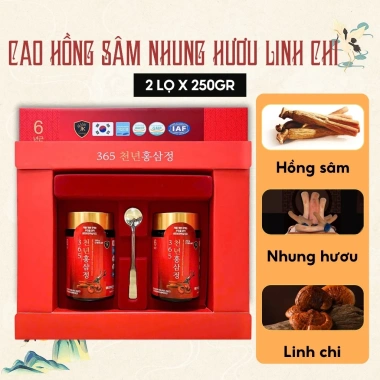 Cao Hồng Sâm Nhung Hươu Goryo 365 Hàn Quốc 6 Năm Tuổi Hộp 2 Lọ Giá 620.000 VND 9