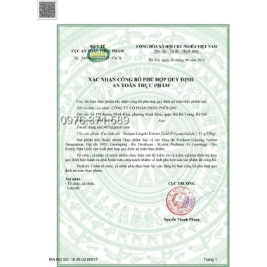Cao Linh Chi Đỏ Pocheon Chính Hãng Hàn Quốc - Giảm giá 549k, hỗ trợ sức khỏe nam nữ