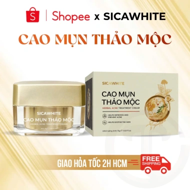 Cao Mụn Thảo Mộc Sica White 10g - Giá chỉ 150.000, Kiểm Soát Da Dầu Mụn