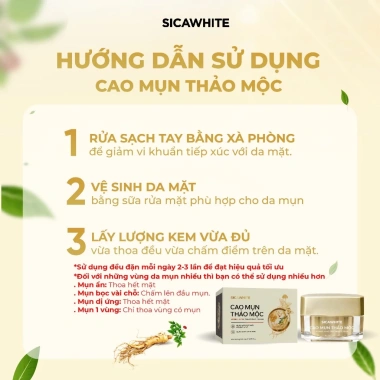 Cao Mụn Thảo Mộc Sica White 10g - Giá chỉ 150.000, Kiểm Soát Da Dầu Mụn