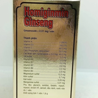 Cao Nhân Sâm Homiginmin Ginseng Phúc Vinh Bổ Sung Vitamin Khoáng Chất - Hộp 12 Vỉ x 5 Viên - Giá Ưu Đãi 70.000₫ 2