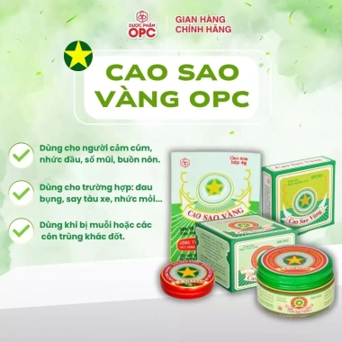 Cao Sao Vàng OPC - 22.400đ, trị nhức đầu, sổ mũi, đau bụng, say tàu, côn trùng đốt