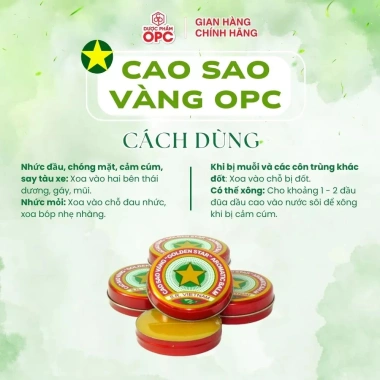 Cao Sao Vàng OPC - 22.400đ, trị nhức đầu, sổ mũi, đau bụng, say tàu, côn trùng đốt