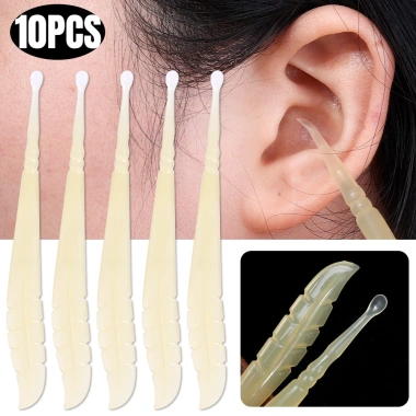 Cao Su Đầu Mềm Tai Đào 5/10 Chiếc - Thìa Du Lịch Nhẹ Nhàng, Rày Tai, Dụng Cụ Làm Sạch Trẻ Em & Người Lớn Giá 15.400₫