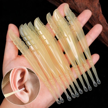 Cao Su Đầu Mềm Tai Đào 5/10 Chiếc - Thìa Du Lịch Nhẹ Nhàng, Rày Tai, Dụng Cụ Làm Sạch Trẻ Em & Người Lớn Giá 15.400₫