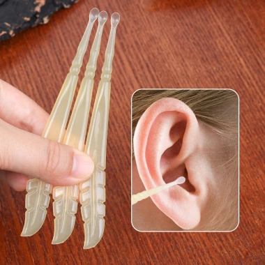 Cao Su Đầu Mềm Tai Đào 5/10 Chiếc - Thìa Du Lịch Nhẹ Nhàng, Rày Tai, Dụng Cụ Làm Sạch Trẻ Em & Người Lớn Giá 15.400₫