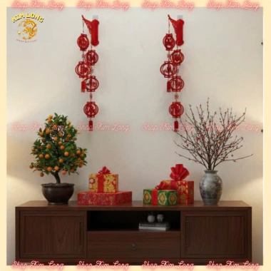 Cặp 2 dây treo lồng đèn đỏ treo tường phát tài, phát lộc decor Tết 2.026 trang trí nhà cửa, quán xá 4 Cặp 2 dây treo lồng đèn đỏ treo tường phát tài, phát lộc decor Tết 2.026 trang trí nhà cửa, quán xá 4