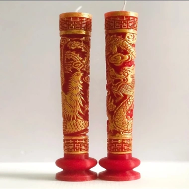 Cặp 2 Đèn cầy cưới Rồng Phụng Sáp Parrafin có chân đèn - Giá chỉ 199.000 VND 3 Cặp 2 Đèn cầy cưới Rồng Phụng Sáp Parrafin có chân đèn - Giá chỉ 199.000 VND 3