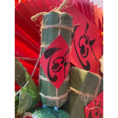 Cặp 2 Mô Hình Bánh Tét Handmade Decor Size S 12cm - Trang Trí Tết Giá Ưu Đãi 58.500 VND
