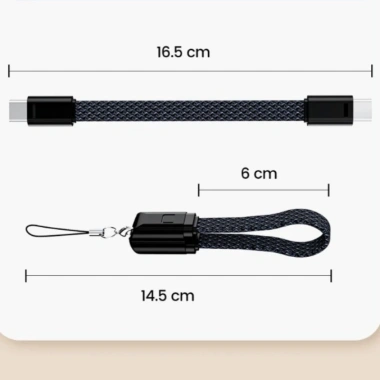 Cáp 60W USB‑C Sạc Nhanh, Bện Móc Khóa, Tương Thích Xiaomi, Huawei, iPhone