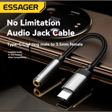 Cáp âm thanh Essager Type-C sang 3.5mm - LN, jack tai, AUX, giảm còn 59.000đ