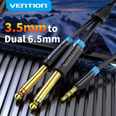 Cáp âm thanh Vention 3.5mm đến 6.35mm Jack Y Dây chia cho CD, hệ thống gia đình, giá chỉ 66.000đ