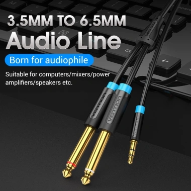 Cáp âm thanh Vention 3.5mm đến 6.35mm Jack Y Dây chia cho CD, hệ thống gia đình, giá chỉ 66.000đ 2 Cáp âm thanh Vention 3.5mm đến 6.35mm Jack Y Dây chia cho CD, hệ thống gia đình, giá chỉ 66.000đ 2