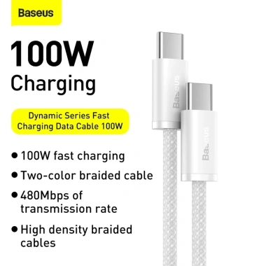 Cáp Baseus 100W PD USB-C sang USB-C, sạc nhanh cho MacBook Pro, iPad, Xiaomi, Samsung - Giá chỉ 68.998 VND