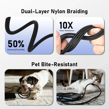 Cáp bện Nylon EAGET Type C sang Type C 100W có màn hình LED - Sạc nhanh, Giá ưu đãi 53.900 VND 5
