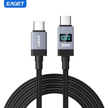 Cáp bện Nylon EAGET Type C sang Type C 100W có màn hình LED - Sạc nhanh, Giá ưu đãi 53.900 VND 10