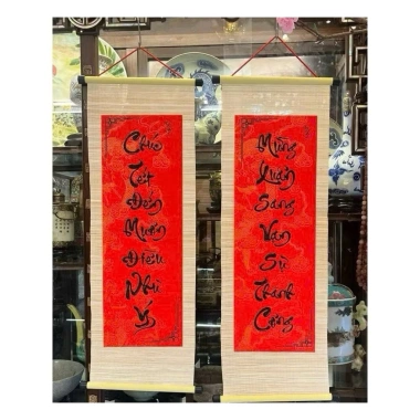 Cặp câu đối mành 30x90cm - Trang trí Tết sang trọng, giá từ 222k còn 175k 5 Cặp câu đối mành 30x90cm - Trang trí Tết sang trọng, giá từ 222k còn 175k 5