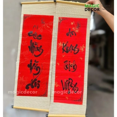 Cặp câu đối mành tre chữ thư pháp - Trang trí nhà cửa, Tết 2.026 Giá ưu đãi 155.000₫ (gốc 198.400₫)