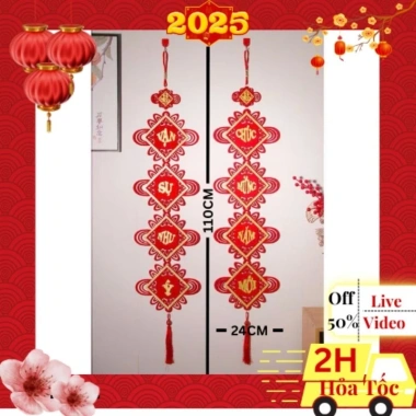 Cặp câu đối truyền thống liễng nhung treo trang trí Tết - Giá ưu đãi 79.000₫
