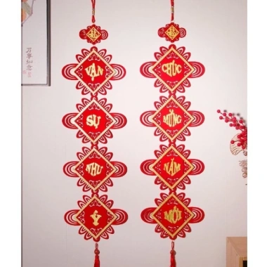 Cặp câu đối truyền thống liễng nhung treo trang trí Tết - Giá ưu đãi 79.000₫