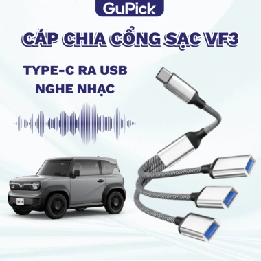Cáp chia VF3 Type-C sang USB GuPick OTG Hub 10W - Sạc camera, nghe nhạc, 86.000₫