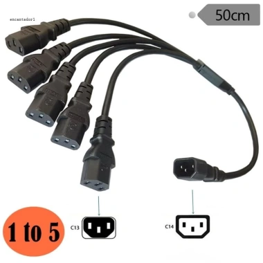 Cáp chuyển đổi 50cm IEC320 C14 sang IEC320 C13, 3 đầu cuối Nam sang Nữ, dây đen, giảm giá 184.690 VND