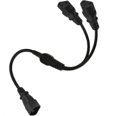 Cáp chuyển đổi 50cm IEC320 C14 sang IEC320 C13, 3 đầu cuối Nam sang Nữ, dây đen, giảm giá 184.690 VND