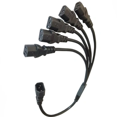 Cáp chuyển đổi 50cm IEC320 C14 sang IEC320 C13, 3 đầu cuối Nam sang Nữ, dây đen, giảm giá 184.690 VND