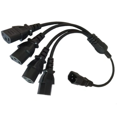 Cáp chuyển đổi 50cm IEC320 C14 sang IEC320 C13, 3 đầu cuối Nam sang Nữ, dây đen, giảm giá 184.690 VND