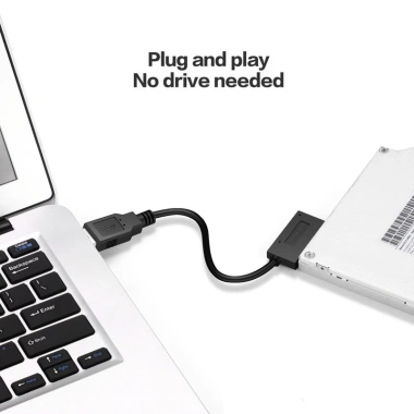 Cáp chuyển đổi SATA sang USB 2.0 7/6/13 pin cho laptop, mỏng CD/DVD, giá 93.500₫