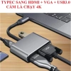 Cáp chuyển đổi Type-C sang HDMI+VGA+USB3.0 4K chất lượng cao Kết nối TV, máy chiếu, giá ưu đãi 74.998