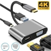 Cáp chuyển đổi Type-C sang HDMI+VGA+USB3.0 4K chất lượng cao Kết nối TV, máy chiếu, giá ưu đãi 74.998 2