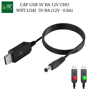 Cáp chuyển đổi USB 5V sang DC 12V 1.5A 5.5x2.1mm cho Modem WiFi - Giá chỉ 79.000đ 9 Cáp chuyển đổi USB 5V sang DC 12V 1.5A 5.5x2.1mm cho Modem WiFi - Giá chỉ 79.000đ 9