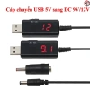 Cáp chuyển đổi USB 5V sang DC 9V/12V 10W cho modem và router WiFi - LED hiển thị điện áp, giá ưu đãi 79.000₫
